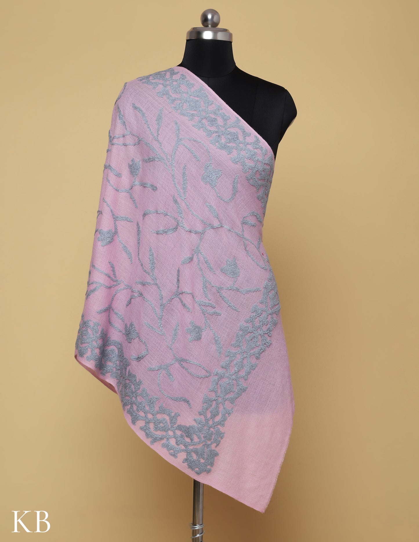 Chalk Pink Towel Stole - Kashmir Box