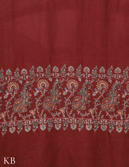 Rosewood Sozni Embroidered GI Pashmina Shawl - Kashmir Box