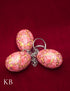 Kashmiri Papier Mâché Key Chain Set (3 pcs) – Hand-Painted Pink Floral | Artisan-Made | Handcrafted Heritage - Kashmir Box