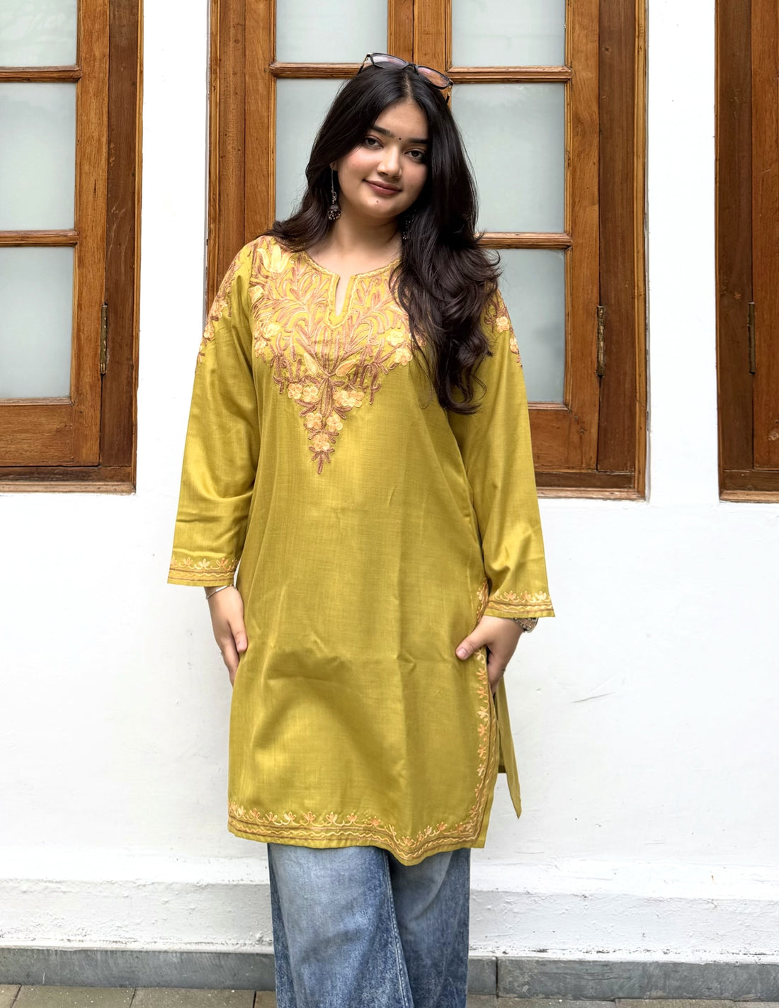 Mustard Cotton Kurti – Plain Bold Style | Casual Everyday Ethnic Wear - Kashmir Box