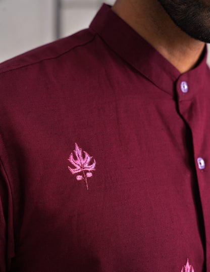 Chinar Motif Design Sozni Embroidered Men&