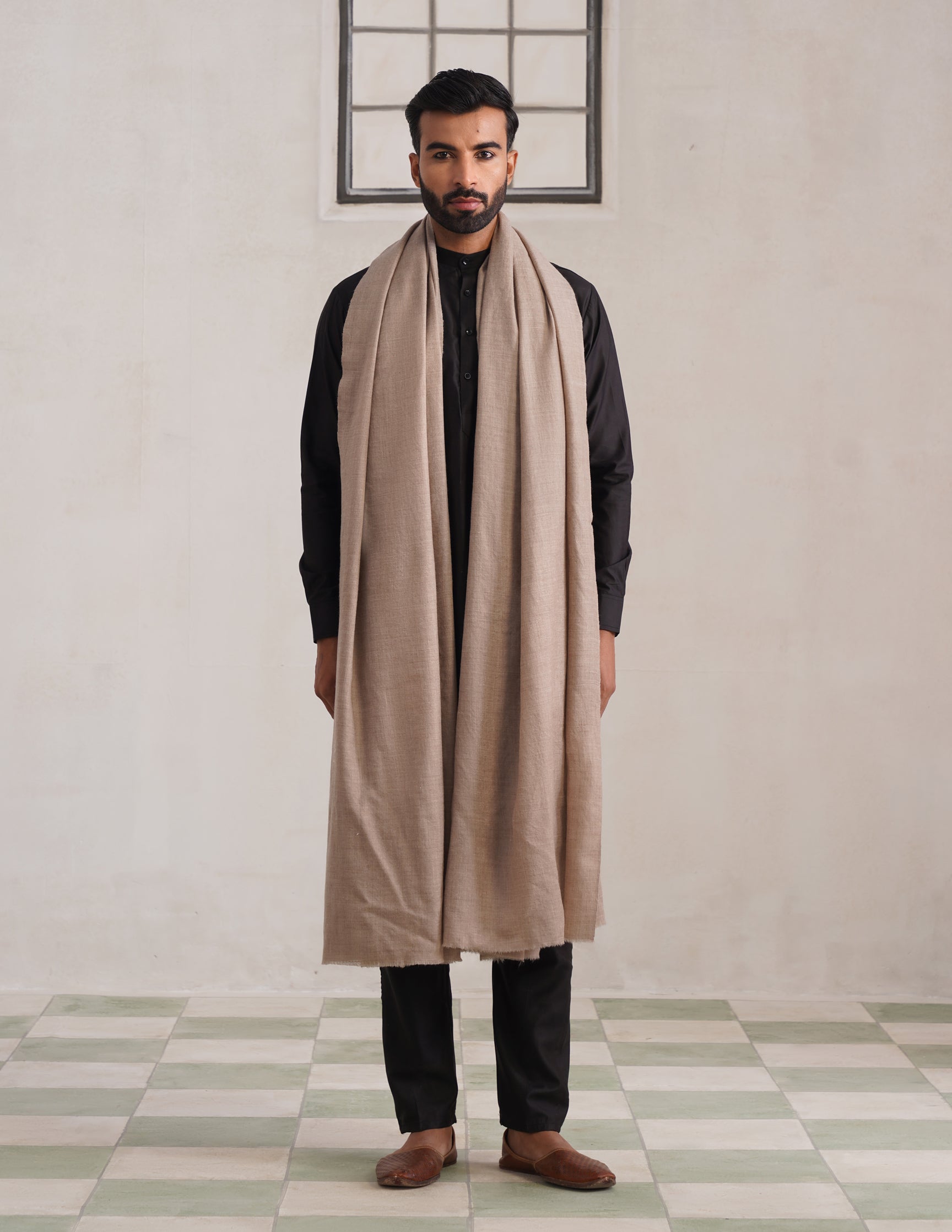Solid Pashmina Natural Men&
