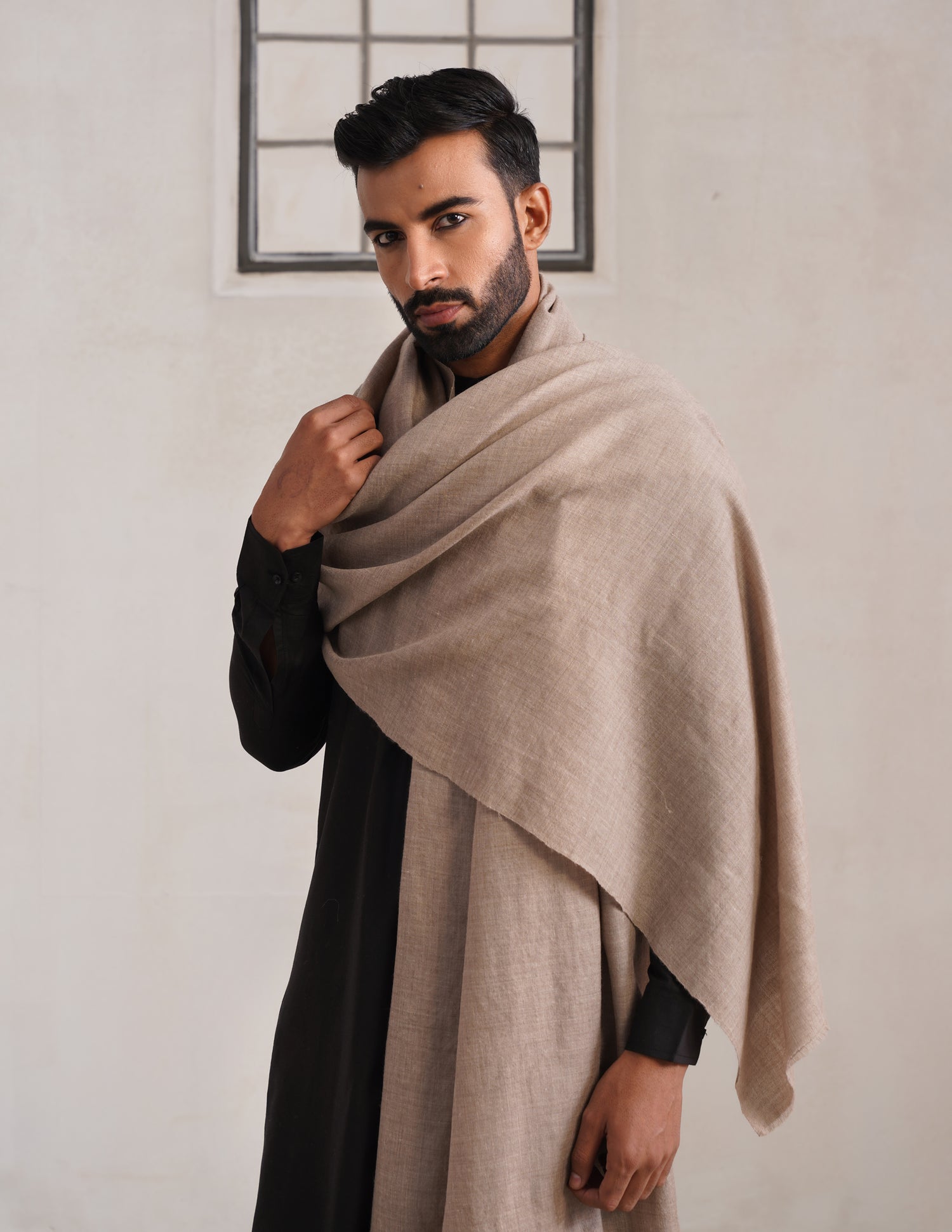 Solid Pashmina Natural Men&