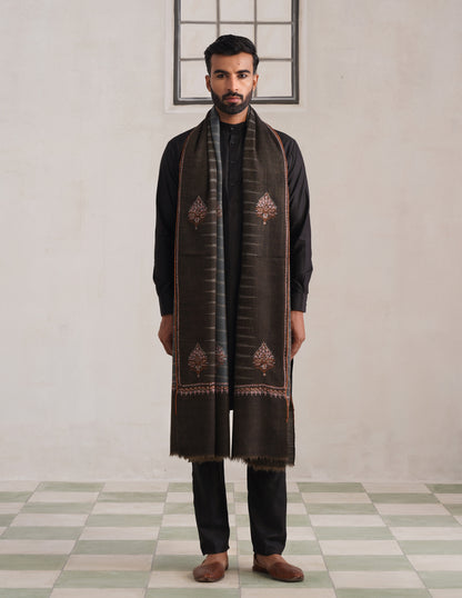 Bootidar Ikkat Design Sozni Pashmina Men&