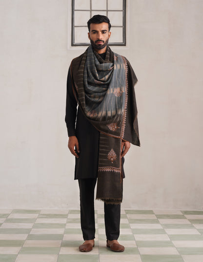 Bootidar Ikkat Design Sozni Pashmina Men&