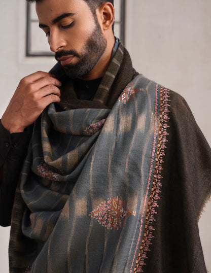 Bootidar Ikkat Design Sozni Pashmina Men&