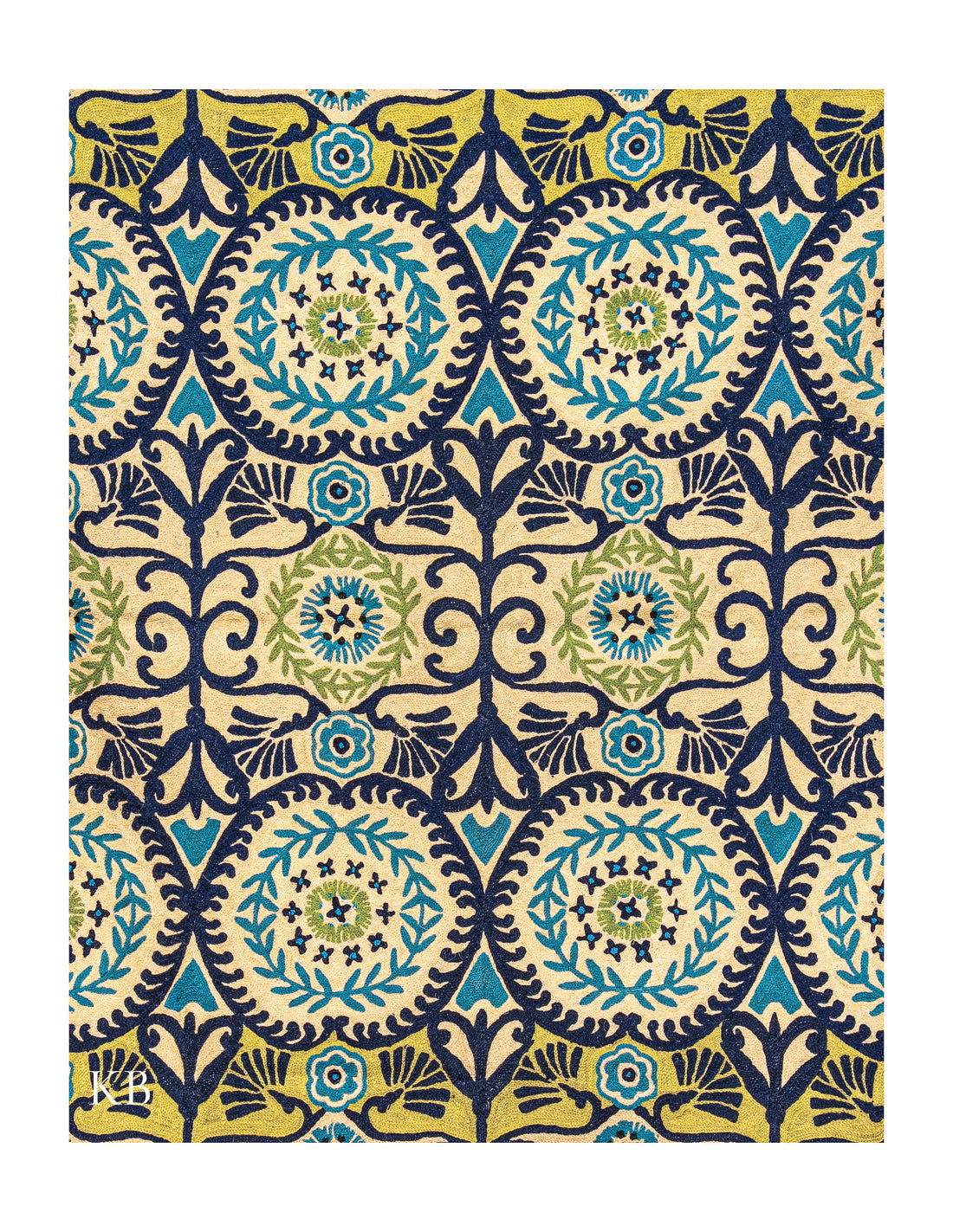 Diwan-e-Khas Kashmiri Circle of Handmade Bloom Rug - Kashmir Box