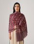 Kashmiri Handwoven Pashmina Sozni Stole Modern Check – Brown & Maroon | Handwoven Heritage - Kashmir Box