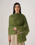 Kashmiri Handwoven Pashmina Sozni Shawl Hashidaar – Cedar Green | Handwoven Heritage | GI Certified - Kashmir Box