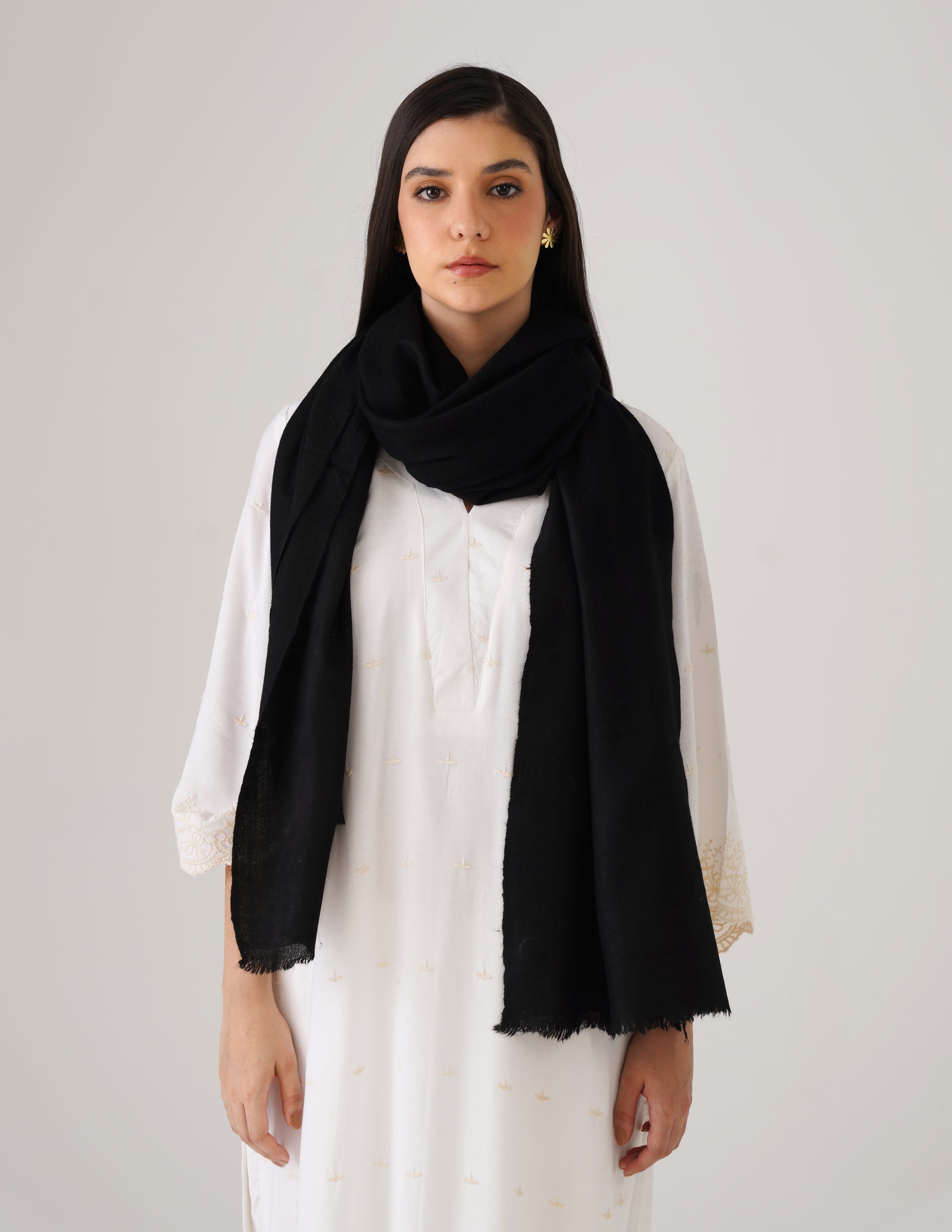 plain black pashmina shawl