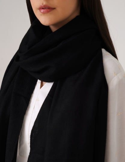 Kashmiri Handwoven Solid Cashmere Pashmina Shawl – Black | Handwoven Heritage - Kashmir Box