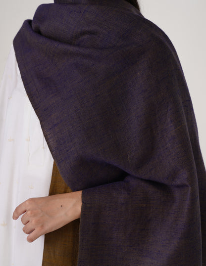 Kashmiri Handwoven Pashmina Reversible Stole – Blue &amp; Mustard | Handwoven Heritage - Kashmir Box