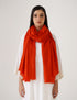 Kashmiri Handwoven Solid Cashmere Pashmina Shawl – Carrot Orange | Handwoven Heritage - Kashmir Box