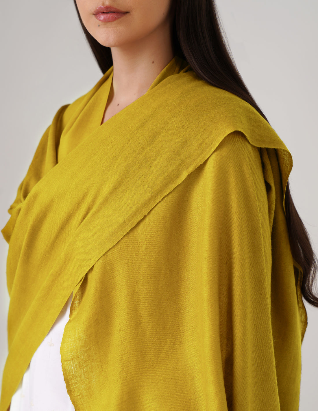 Kashmiri Handwoven Solid Cashmere Pashmina Shawl – Mustard Olive | Handwoven Heritage - Kashmir Box