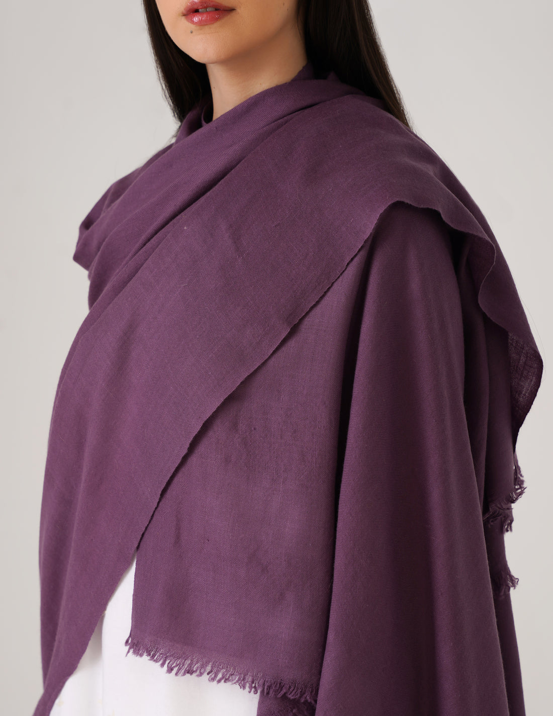 Kashmiri Handwoven Solid Cashmere Pashmina Shawl – Grape Wine | Handwoven Heritage - Kashmir Box