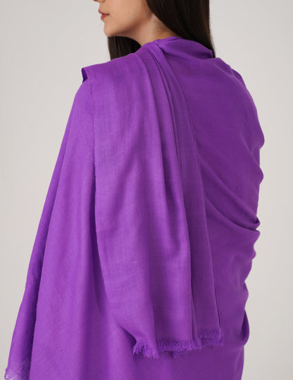 Kashmiri Handwoven Solid Cashmere Pashmina Shawl – Amethyst Purple | Handwoven Heritage - Kashmir Box
