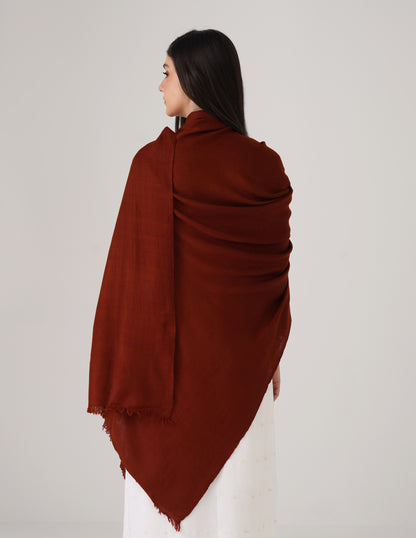 Kashmiri Handwoven Solid Cashmere Pashmina Shawl – Maroon Red | Handwoven Heritage - Kashmir Box
