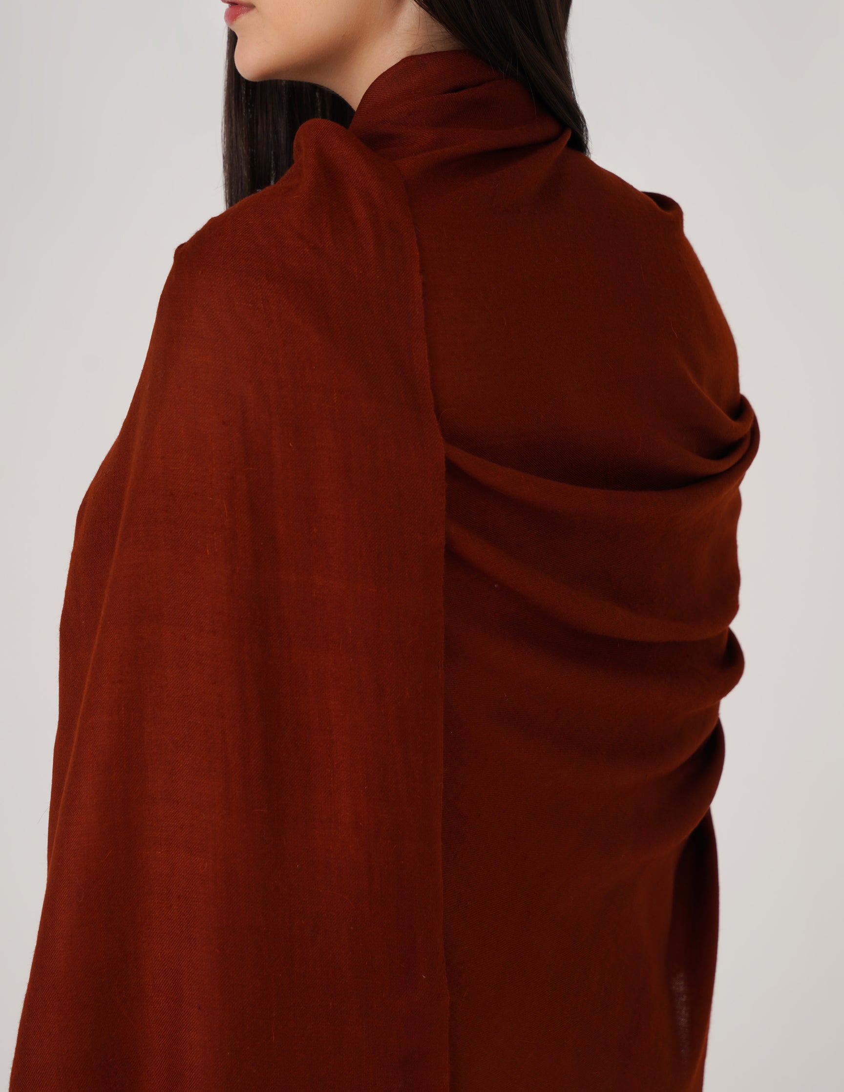 Kashmiri Handwoven Solid Cashmere Pashmina Shawl – Maroon Red | Handwoven Heritage - Kashmir Box