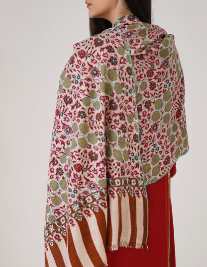 Kashmiri Handwoven Pashmina Sozni Stole Outline Embroidery – Arabian Spice | Handwoven Heritage | GI Certified - Kashmir Box
