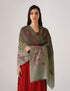 Kashmiri Handwoven Pashmina Sozni Stole Modern Design – Ombre Green | Handwoven Heritage - Kashmir Box