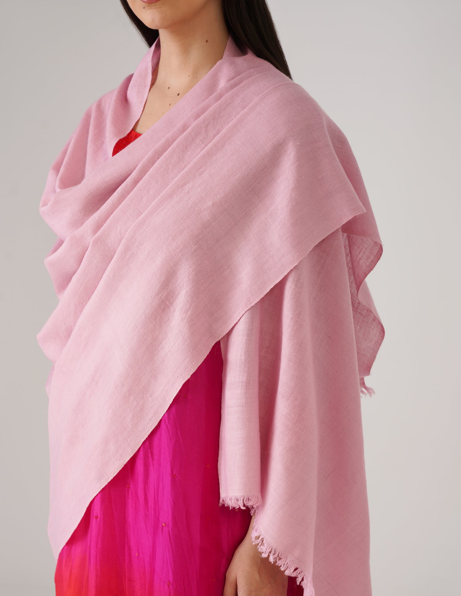 Kashmiri Handwoven Solid Cashmere Pashmina Shawl – Orchid Pink | Handwoven Heritage - Kashmir Box