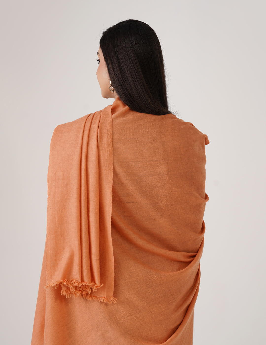 Kashmiri Handwoven Solid Cashmere Pashmina Shawl – Peach | Handwoven Heritage - Kashmir Box