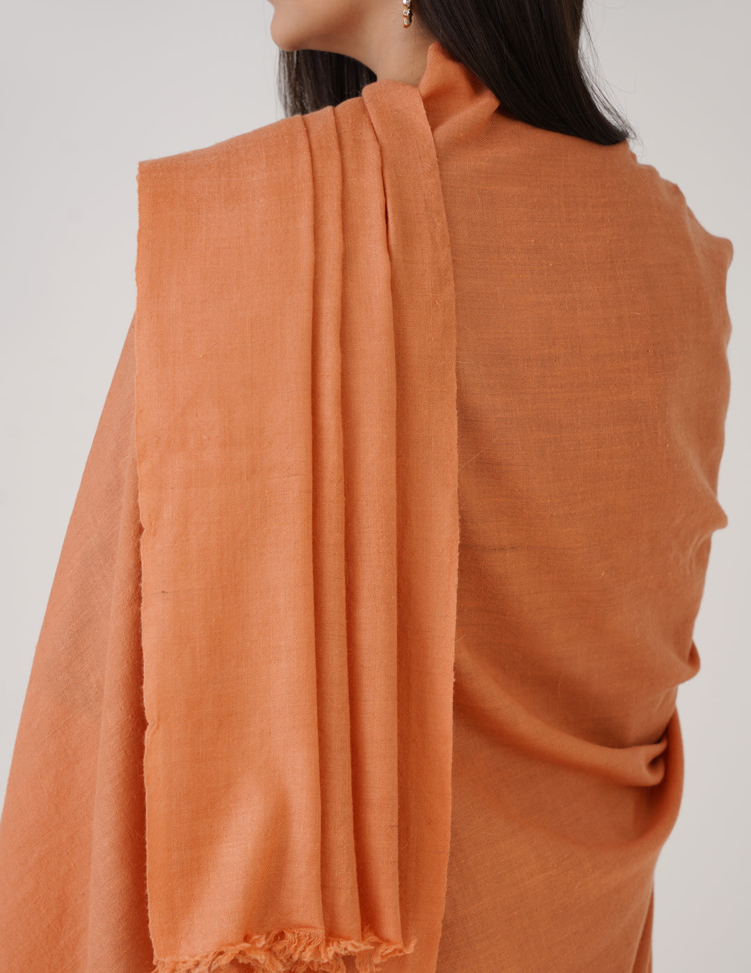Kashmiri Handwoven Solid Cashmere Pashmina Shawl – Peach | Handwoven Heritage - Kashmir Box