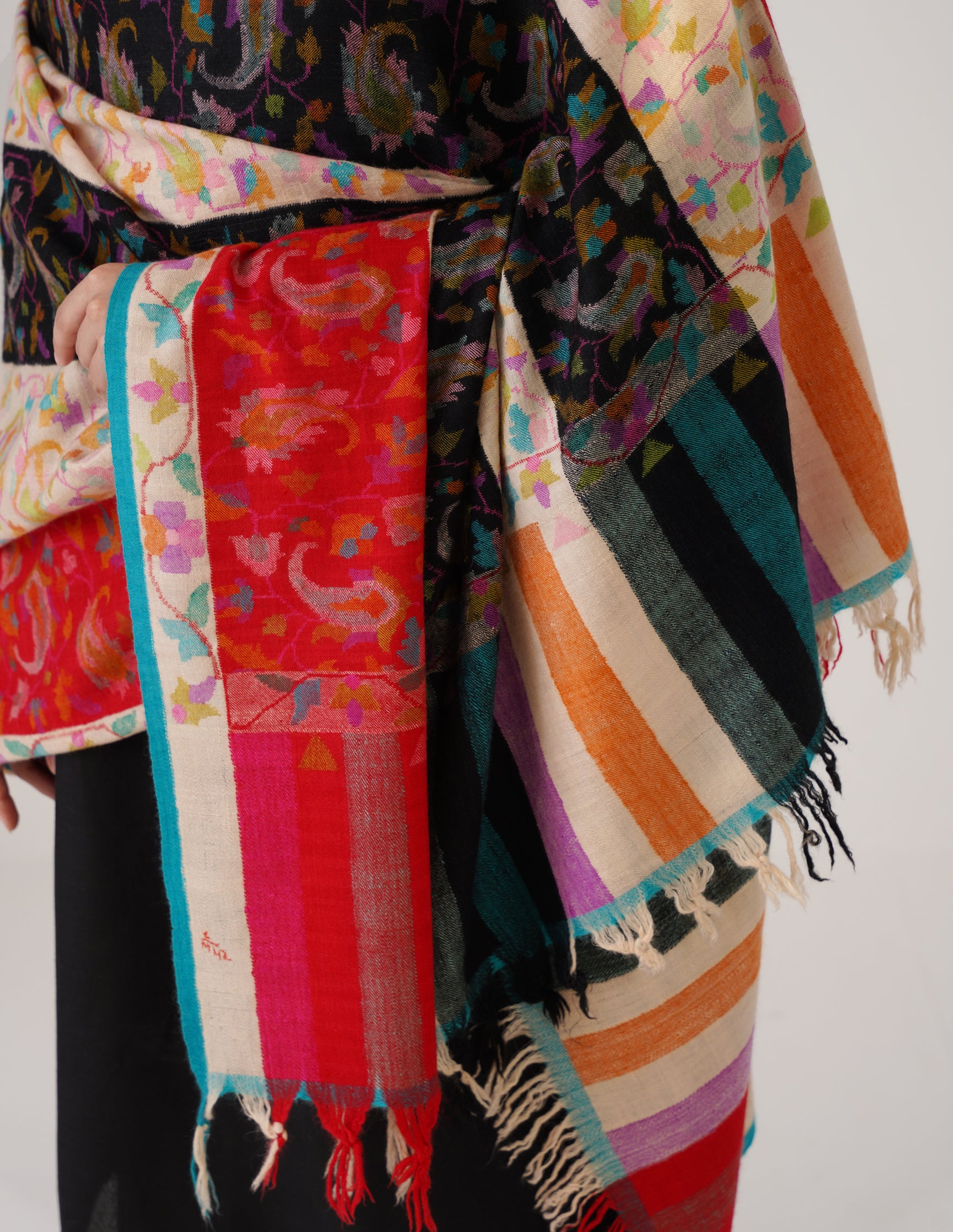 Kashmiri Handwoven Kani Embroidered Pashmina Shawl – Multicolour | Kalamkari Heritage - Kashmir Box