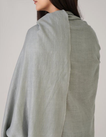 Kashmiri Handwoven Solid Cashmere Pashmina Shawl – Silver Grey | Handwoven Heritage - Kashmir Box