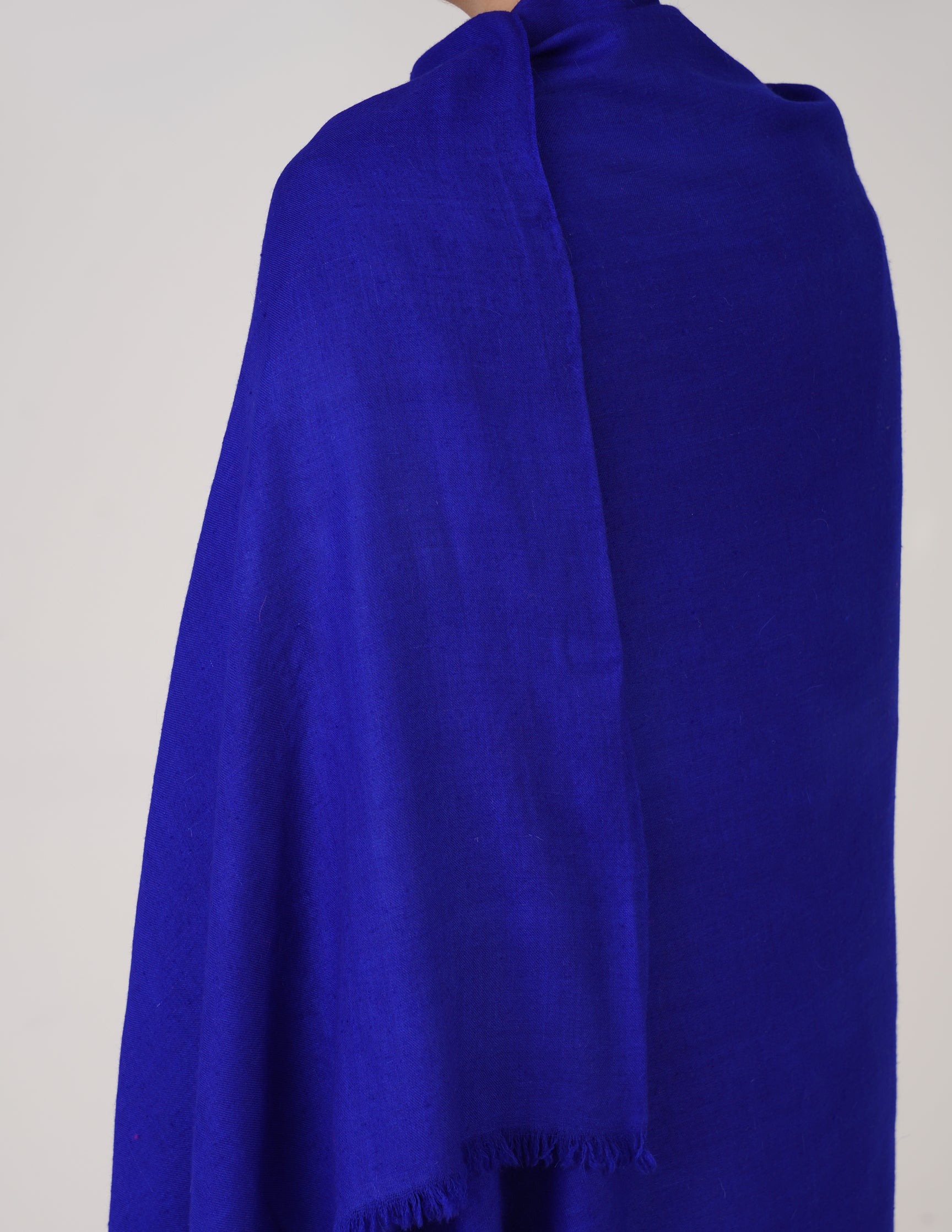 Kashmiri Handwoven Solid Cashmere Pashmina Shawl – Royal Blue | Handwoven Heritage - Kashmir Box