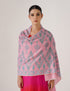 Kashmiri Handwoven Pashmina Sozni Stole Modern Design – Orchid Pink with Green Embroidery | Handwoven Heritage - Kashmir Box