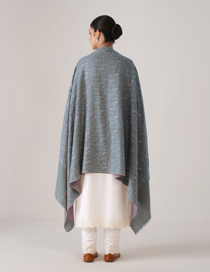 Kashmiri Handwoven Pashmina Sozni-Tilla Shawl – Olive Green | Heritage Luxury - Kashmir Box