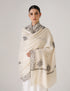 Kashmiri Handwoven Pashmina Sozni Shawl Bootidar – Off White | Black Heritage - Kashmir Box