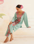 Sea Green Cotton Coordset with Pink Floral Embroidery | Bahaar Collection 2025 - Kashmir Box