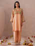 Light Peach Poplin Coordset – Pink & Green Aari Embroidery | Office & Casual Wear - Kashmir Box