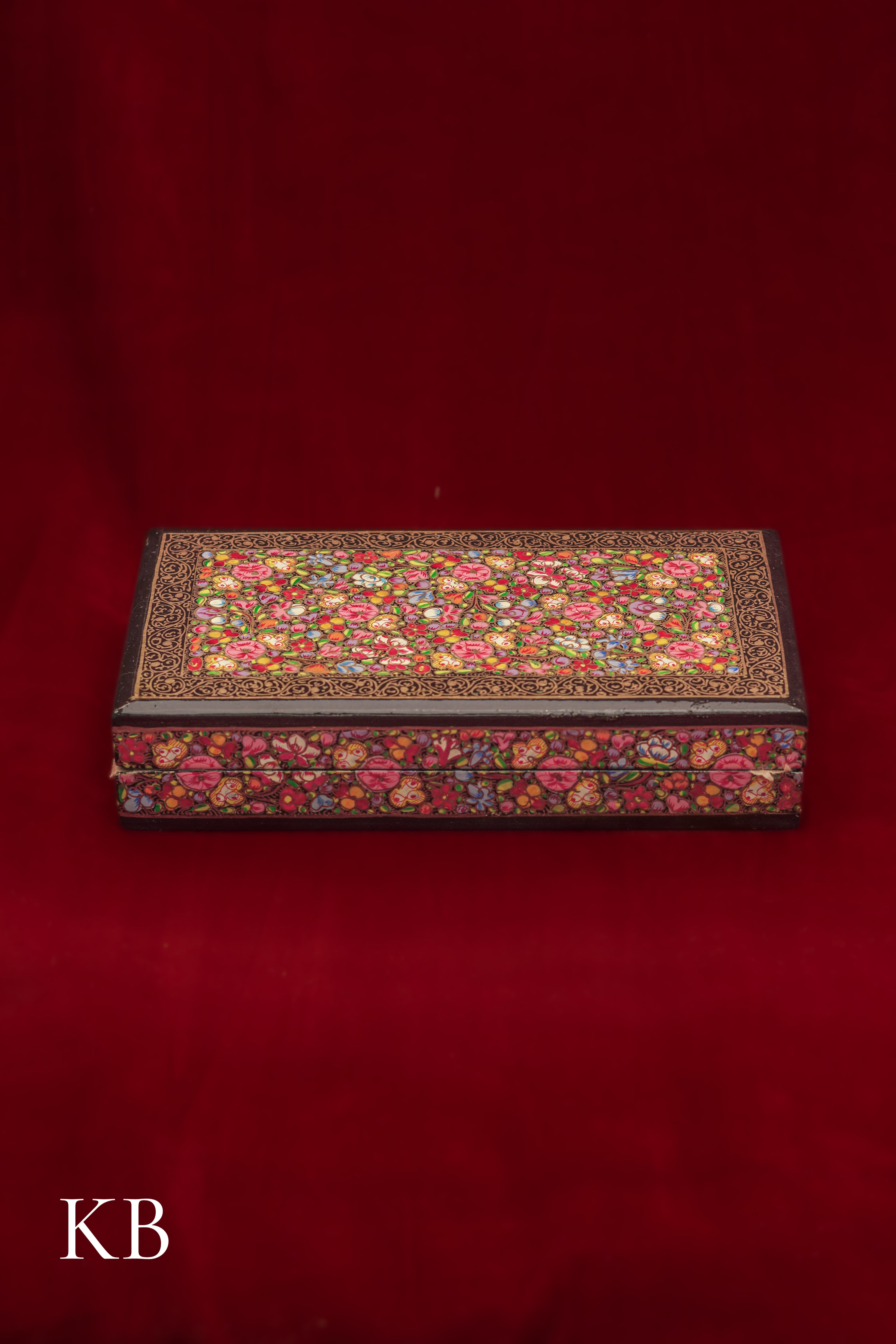 Kashmiri Papier Mâché Rectangular Box (Pink) | Artisan-Made | Handcrafted Heritage - Kashmir Box
