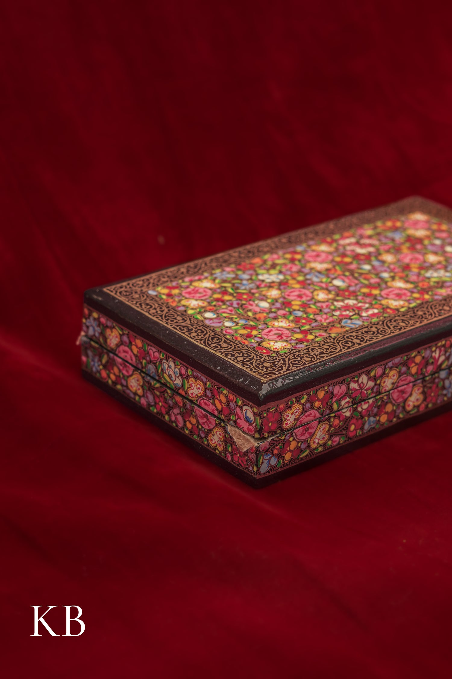 Kashmiri Papier Mâché Rectangular Box (Pink) | Artisan-Made | Handcrafted Heritage - Kashmir Box