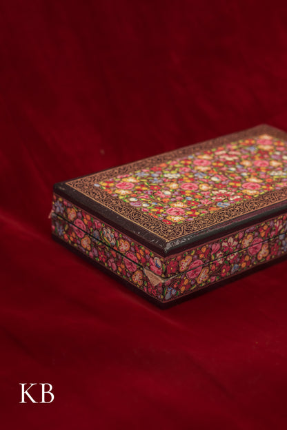 Kashmiri Papier Mâché Rectangular Box (Pink) | Artisan-Made | Handcrafted Heritage - Kashmir Box