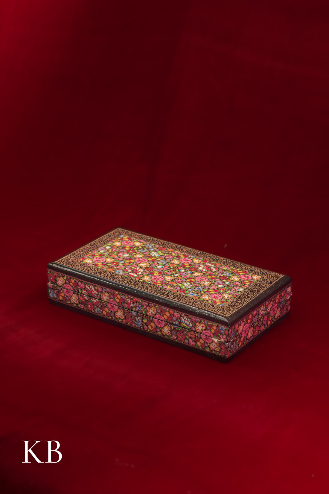 Kashmiri Papier Mâché Rectangular Box (Pink) | Artisan-Made | Handcrafted Heritage - Kashmir Box