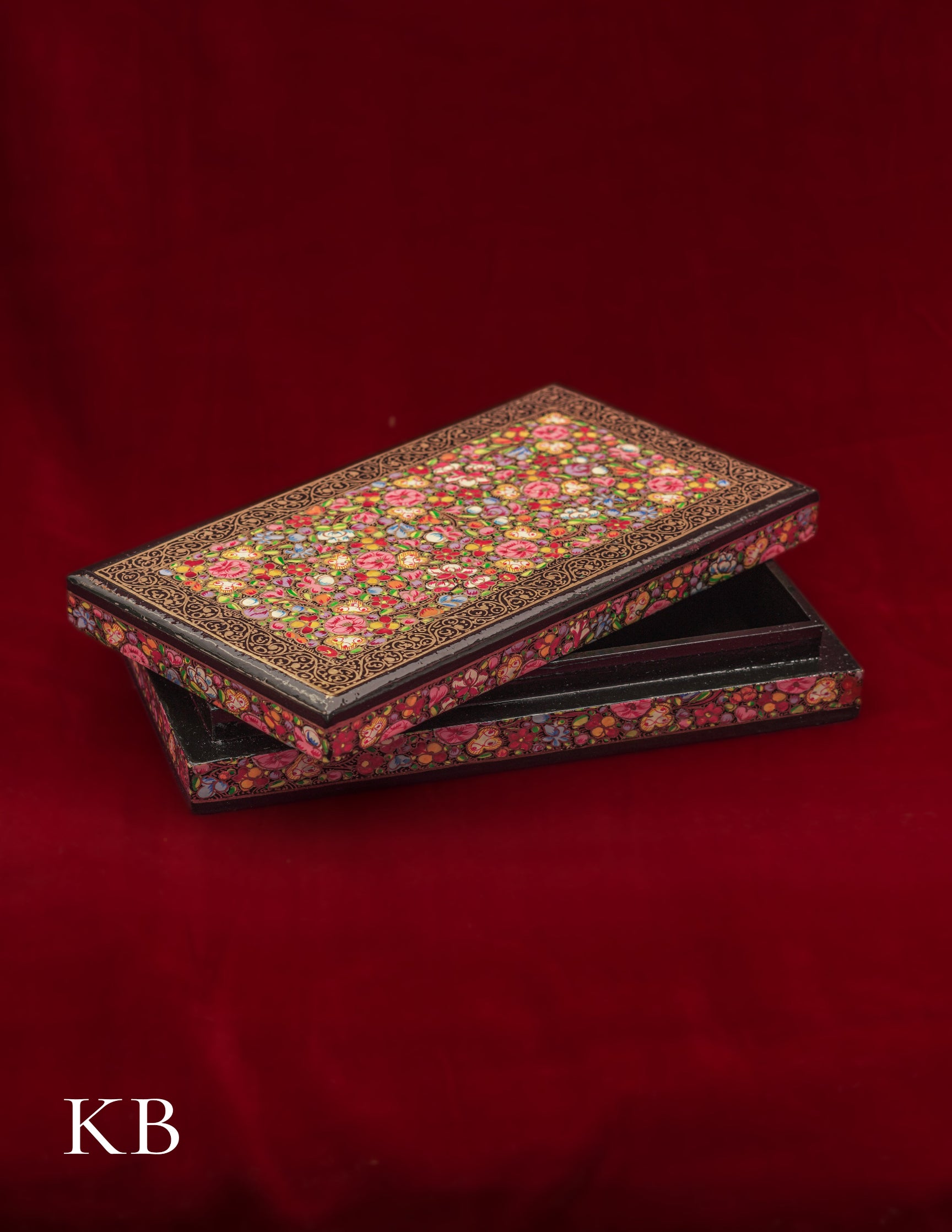 Kashmiri Papier Mâché Rectangular Box (Pink) | Artisan-Made | Handcrafted Heritage - Kashmir Box