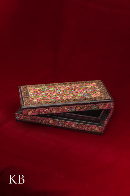 Kashmiri Papier Mâché Rectangular Box (Pink) | Artisan-Made | Handcrafted Heritage - Kashmir Box