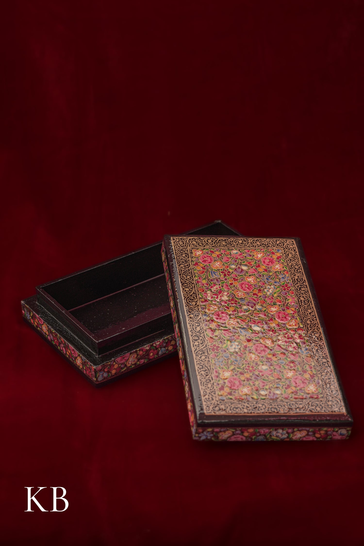 Kashmiri Papier Mâché Rectangular Box (Pink) | Artisan-Made | Handcrafted Heritage - Kashmir Box