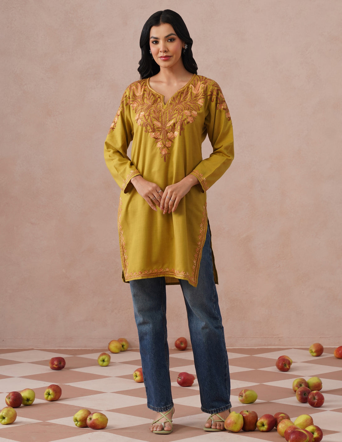 Mustard Cotton Kurti – Plain Bold Style | Casual Everyday Ethnic Wear - Kashmir Box