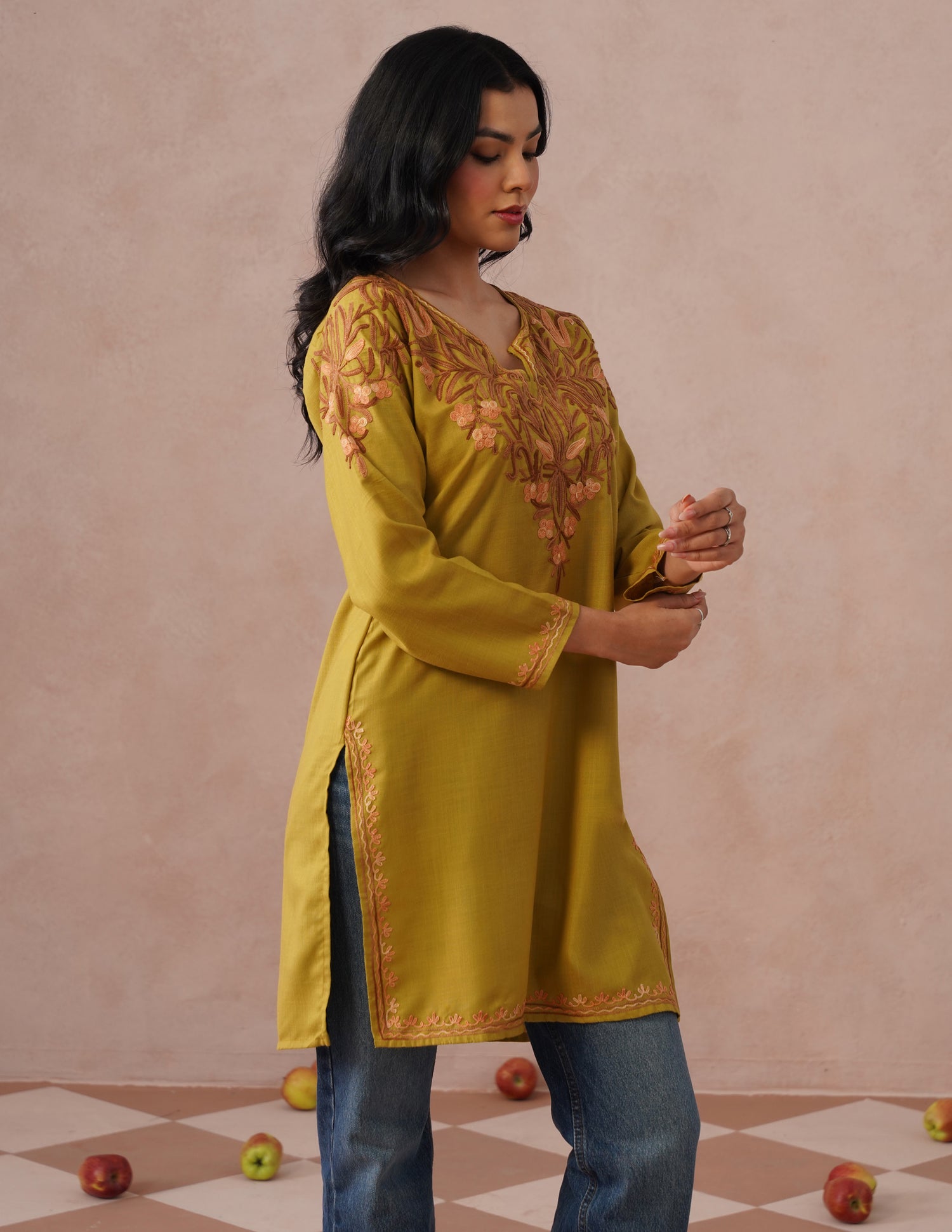 Mustard Cotton Kurti – Plain Bold Style | Casual Everyday Ethnic Wear - Kashmir Box