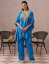 Blue Rayon Kaftan Set – Multicolor Embroidery | Everyday Comfort Ethnic Wear - Kashmir Box
