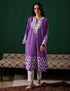 Kashmiri White Aari Embroidered Woollen Phiran – Purple | Timeless Winter Wear - Kashmir Box
