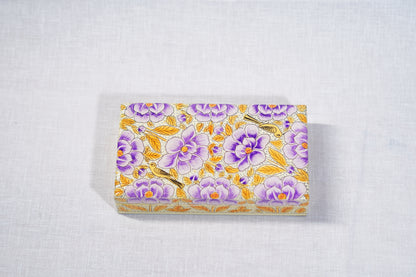 Handmade Kashmir Papier-Mâché Flat Box — Hand-Painted Design | 10 cm (L) × 17.5 cm (B) × 3.5 cm (H)