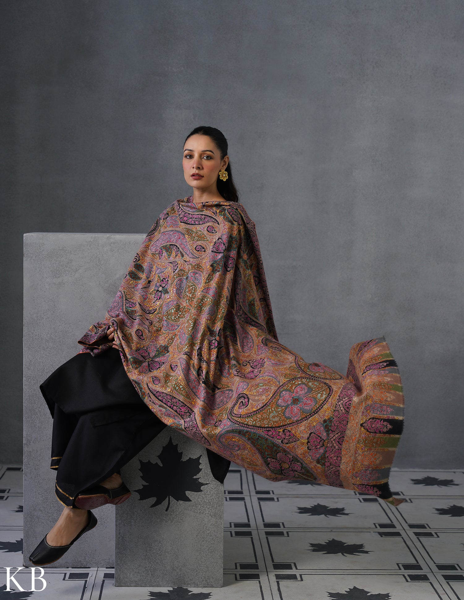 Kashmiri Handwoven Pashmina Kalamkaari Sozni Shawl – Multicoloured | Handwoven Heritage - Kashmir Box