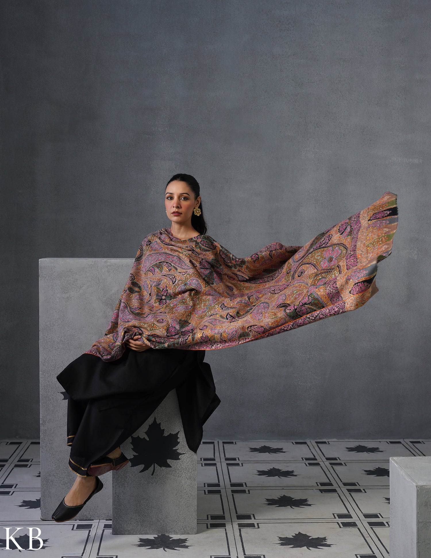 Kashmiri Handwoven Pashmina Kalamkaari Sozni Shawl – Multicoloured | Handwoven Heritage - Kashmir Box