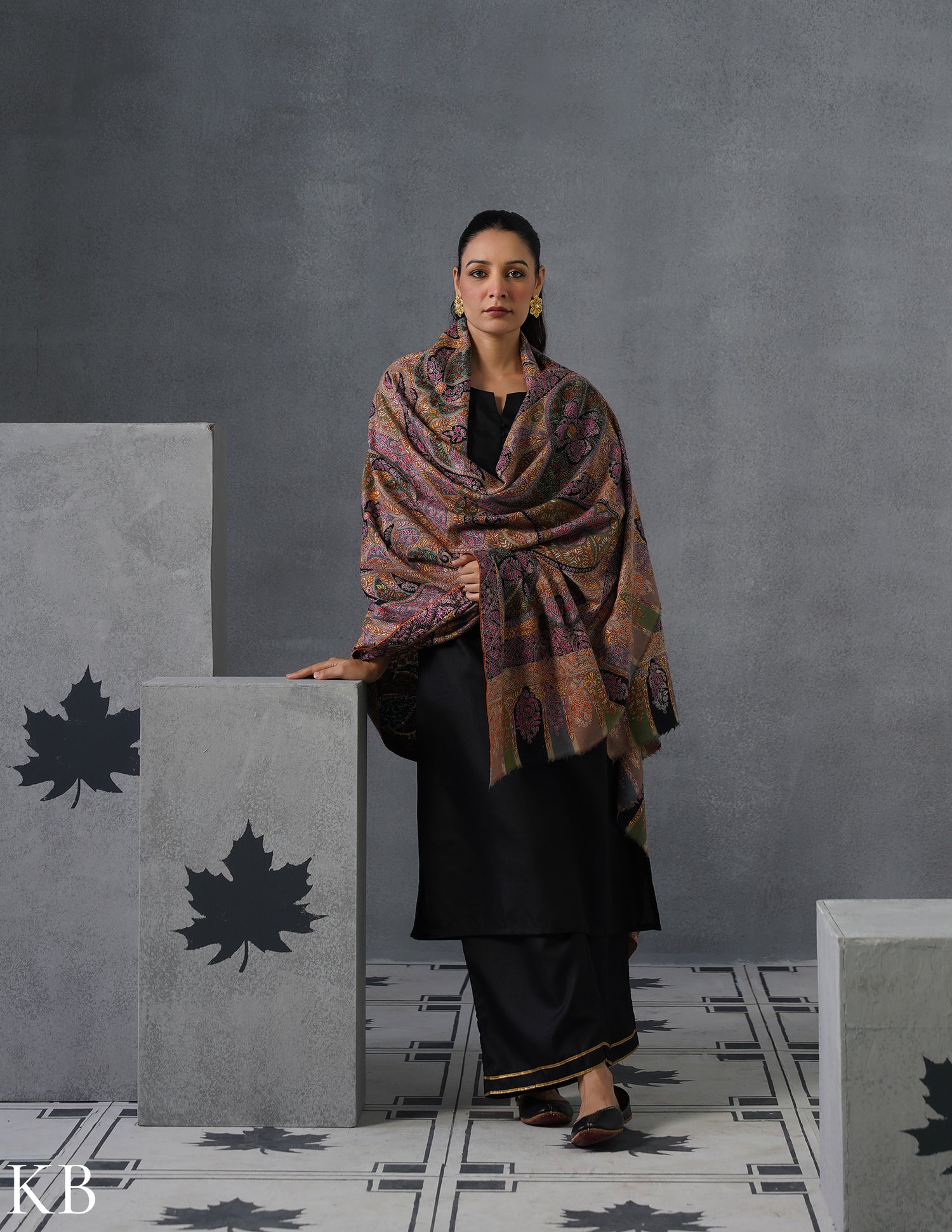 Kashmiri Handwoven Pashmina Kalamkaari Sozni Shawl – Multicoloured | Handwoven Heritage - Kashmir Box